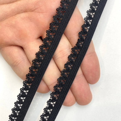 Отделочная резинка ажурная черная 12 мм