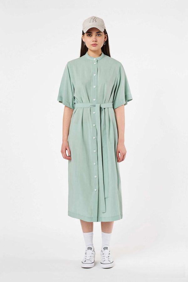 Платье Рубашка FOS Вискоза Зеленое - фото 1