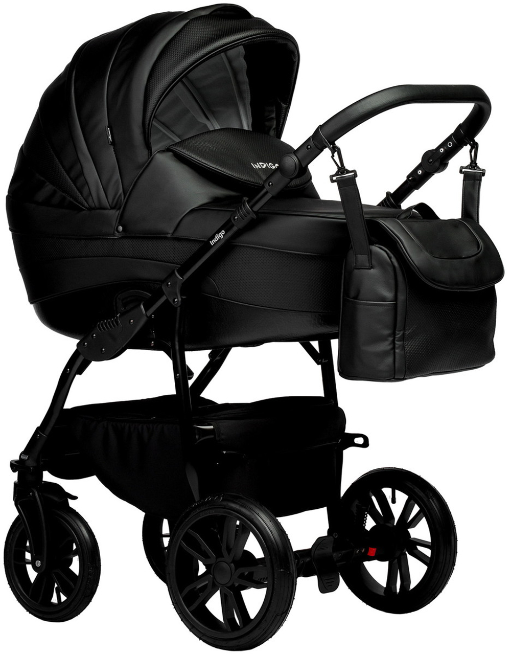 Детская коляска Indigo Indigo Special New 3 в 1 с автокреслом Avionaut Cosmo Grey Is03 черная кожа