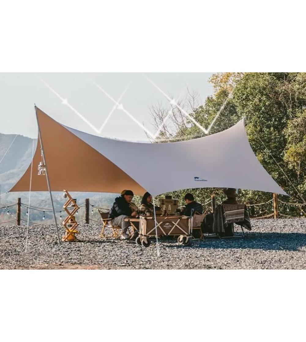 Тент кемпинговый Naturehike Lianyun, алюминиевый каркас, золотистый 690х480 мм