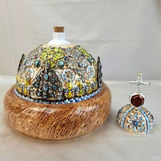 Штоф "Шапка Мономаха" цветной с золотом