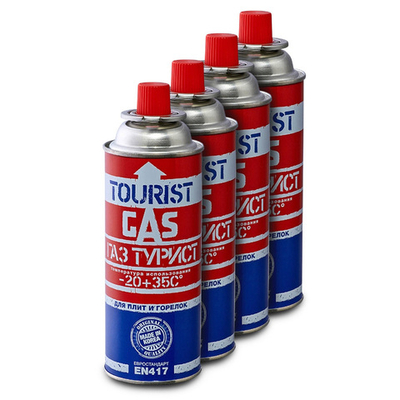 Баллон газовый цанговый Tourist 220г, комплект 4шт.