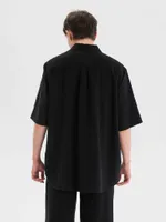 Рубашка FOS Мужская с коротким рукавом Черная