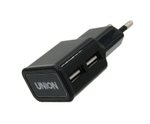Сетевой адаптер питания Union AB02 2USB LED 2A (черный)