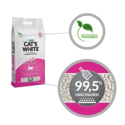 Cat's white baby powder наполнитель комкующийся для кошачьего туалета с ароматом детской присыпки - 10 л