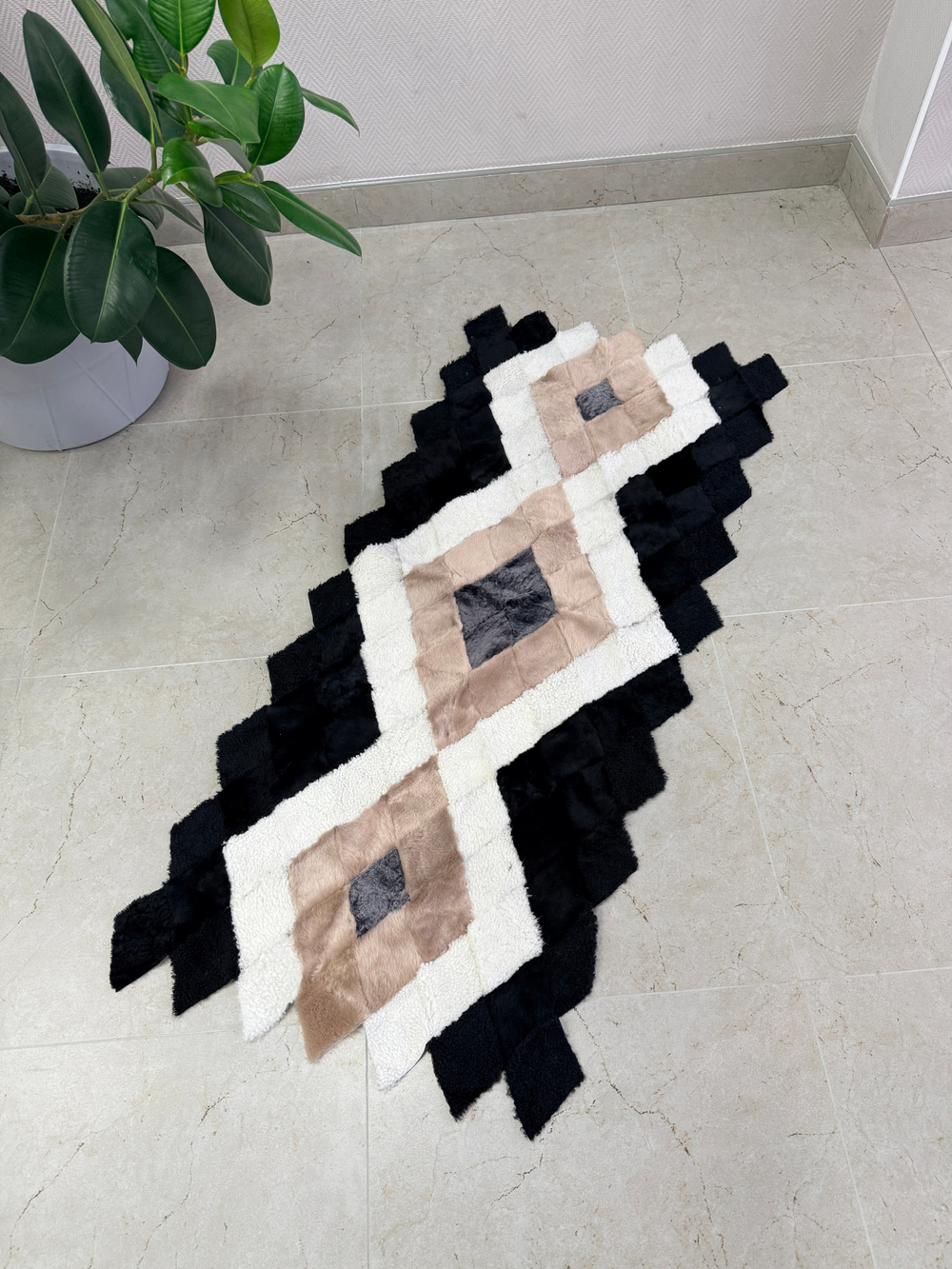 Меховой Коврик прикроватный накидка на кресло из овчины