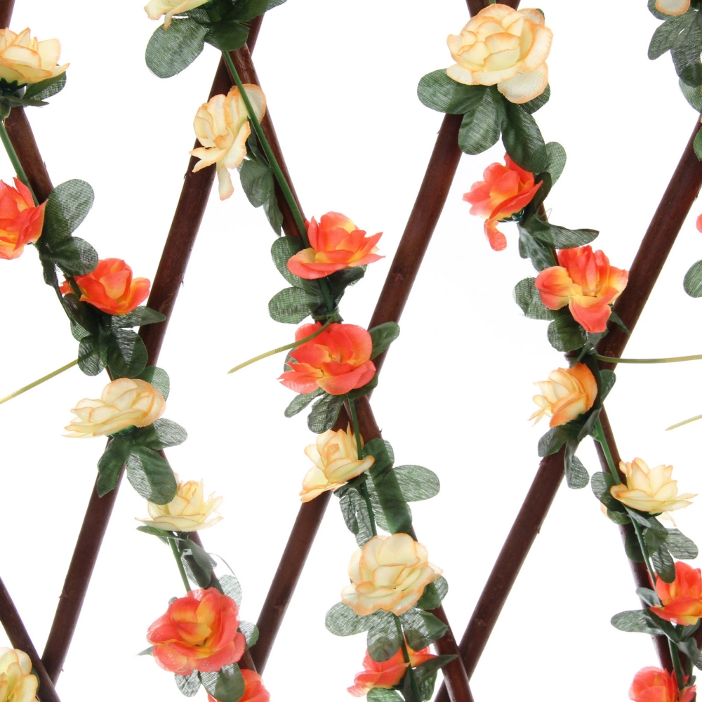 Забор декоративный «Разноцветный вьюнок» при ширине 2 м высота 0,95 м (h-1,2м в сложенном), Зеленый