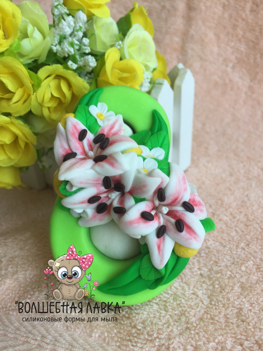 Силиконовая форма 8 с лилиями