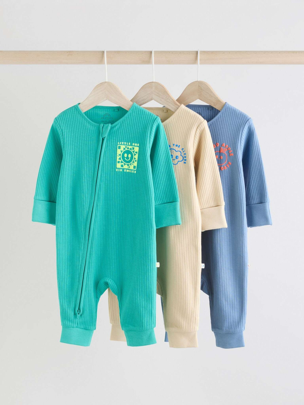 Комбинезон / Cлип для малышей Next E19-551, 3 шт., Голубой, Мятный, Бежевый