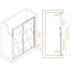 Душевая дверь RGW PA-016 (Матовое-Сатинат, 1700)