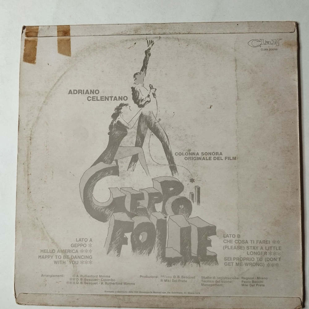 Винтажная виниловая пластинка LP Adriano Celentano Geppo Il Folle (Italy 1978) Hello America
