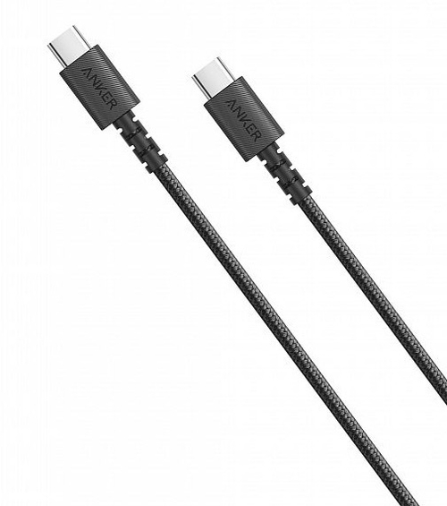 Кабель с нейлоновой оплёткой, ремешком и чехлом для хранения Anker PowerLine Select+ USB-C (0,9 м) (A8032)