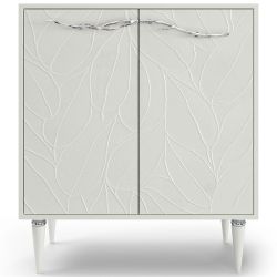 Комод Арт Колор leaves Классик Сильвер с 2 полками Белый опал