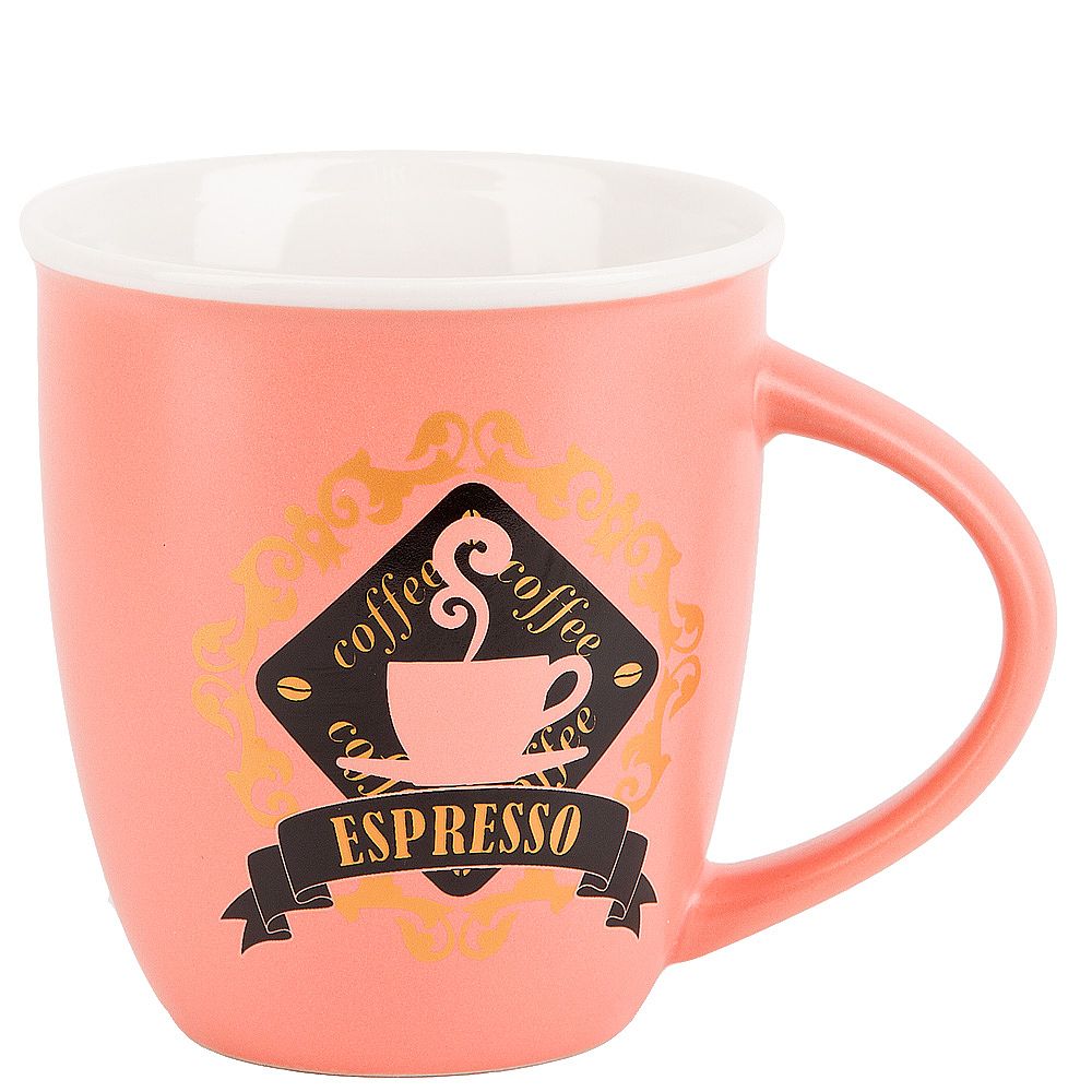 Кружка фарфоровая "Coffee Varieties" v=370мл. (3вида) (min12) (транспортная упаковка)