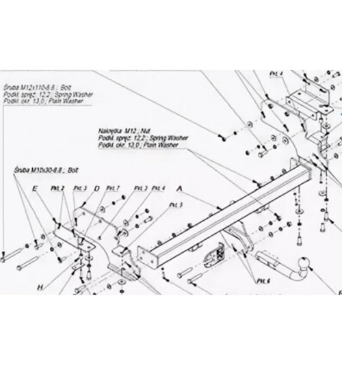 Фаркоп IMIOLA Y.013 Mitsubishi Pajero 5 дверей 2000-2007, Mitsubishi Montero 5 дверей 2000-2007(паспорт и сертификат в комплекте)(без электрики)