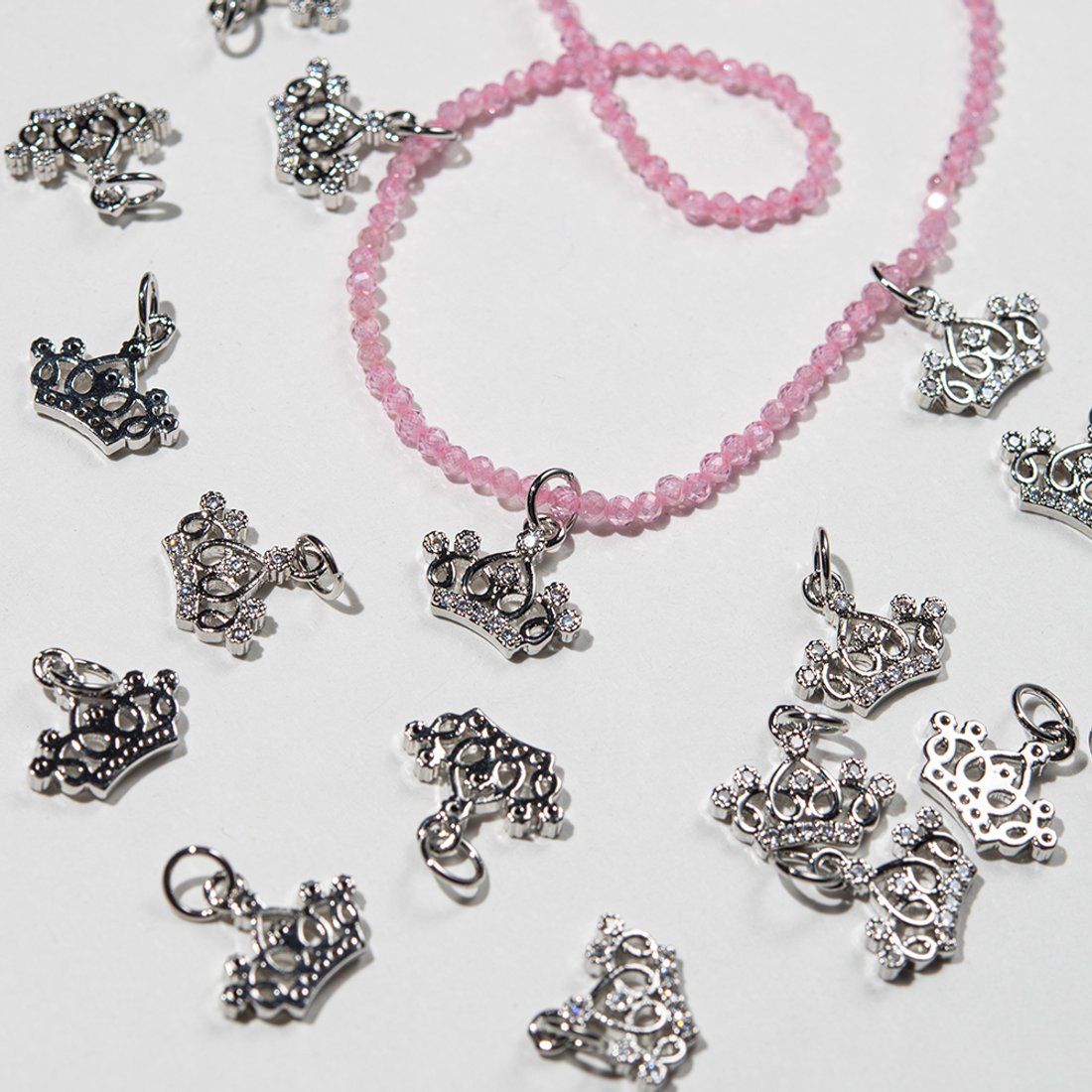 Подвеска "Корона", 11*12,5мм, фианиты, родирование