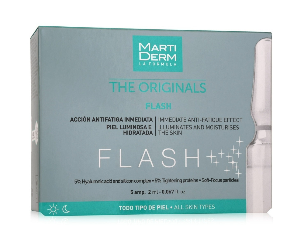 MartiDerm Flash 5 Ампулы/сыворотка для мгновенного сияния и подтяжки лица