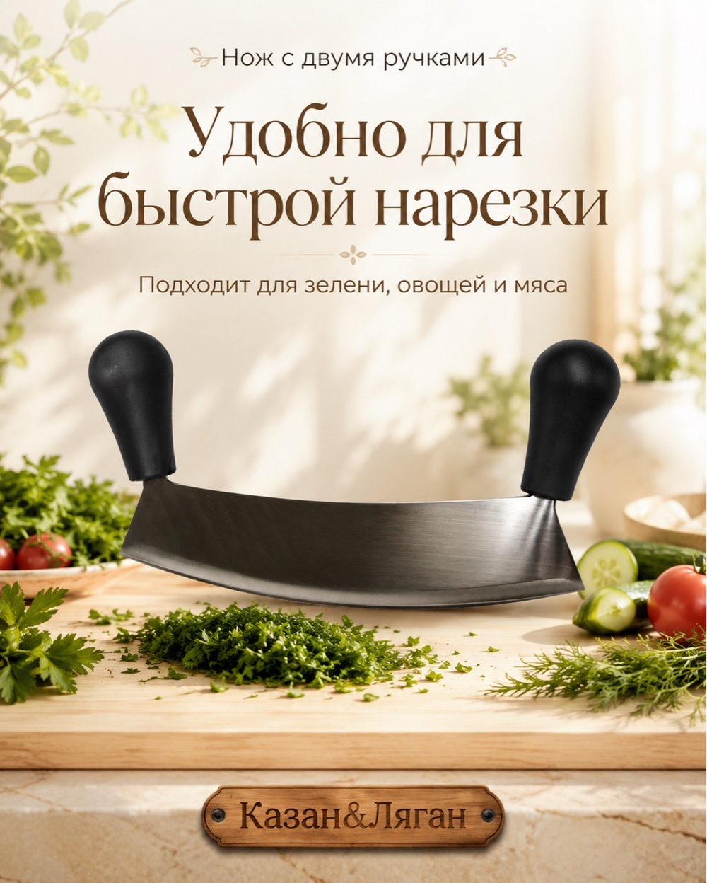Нож Двойная ручка 25*13 см