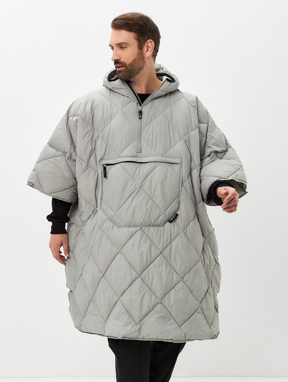 Утеплённое пончо 3 в 1 Shikotan grey unisex