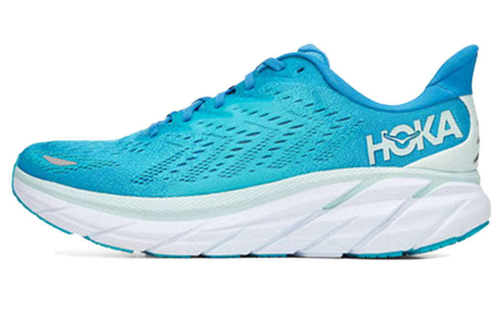 HOKA ONE ONE Cliffton 8 road comfortable fabric shock absorption, non-slip, wear-resistant, breathable, rebound, lightweight, low-top running shoes, men's light blue