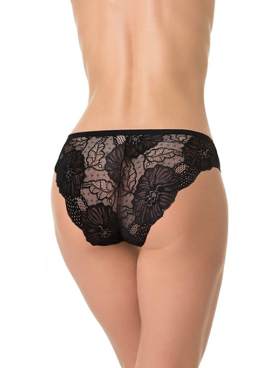 Трусики-бразилиана с задней частью из кружева (Размер: L) (Цвет: темно-синий)