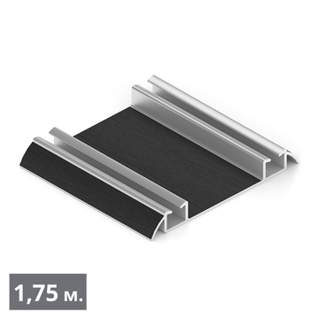 ЭКО Направляющая нижняя двухполозная (1,75 м) черный велюр (ПВХ) (AE0488) Aristo (Out)