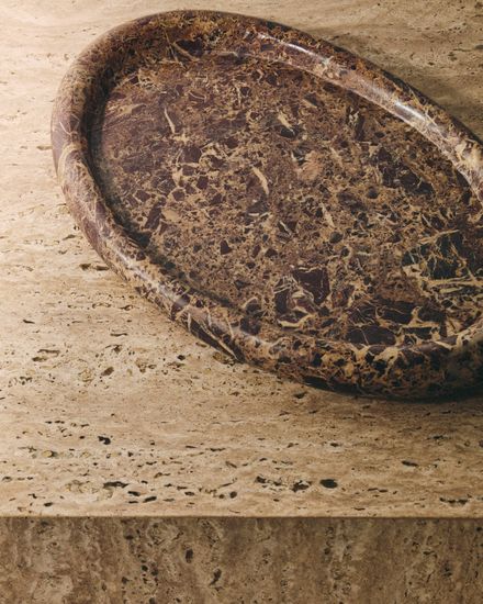 Поднос Lenorel из бордового мрамора 43 x 28 см