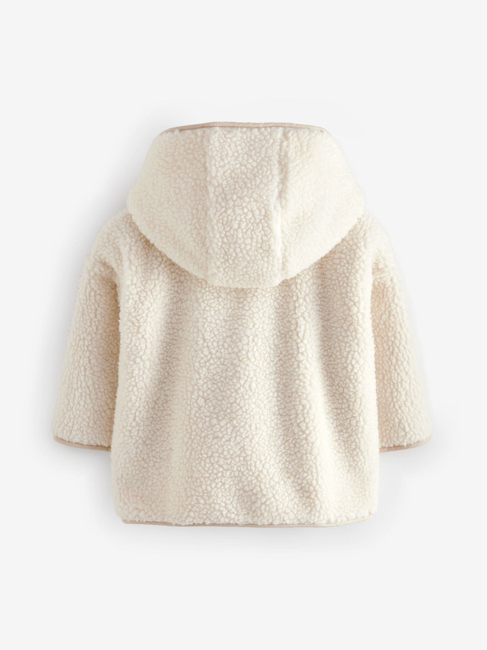 Куртка флисовая с капюшоном на молнии для девочки Next 378-041, Кремовый
