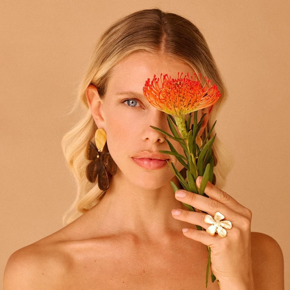 Серьги Nature Bijoux, Fioria, с деревом роблес и перламутром, NB26.1-12-90490 (коричневый)