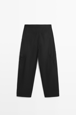 Massimo Dutti Брюки карго barrel fit, черный