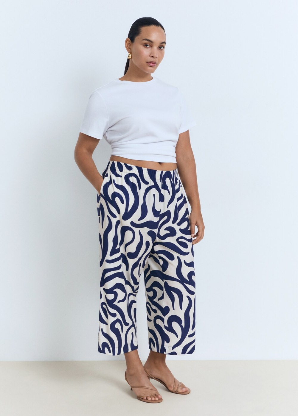 Брюки-кюлоты с принтом