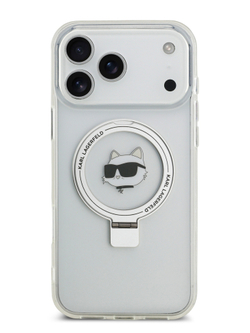 Lagerfeld для iPhone 17 Pro Max чехол IML + Ring stand NFT Choupette head Hard Transparent (MagSafe)