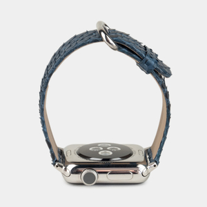 Ремешок для Apple Watch 40/41/42 mm из кожи питона, синего цвета