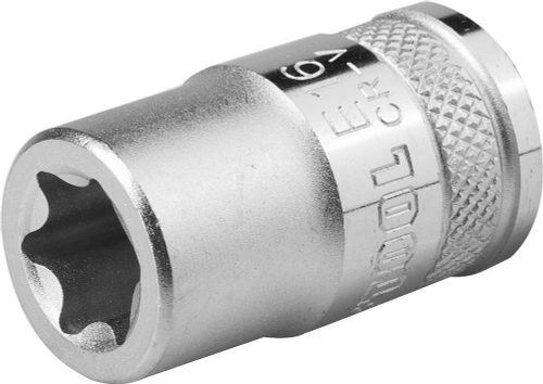 Торцовая головка KRAFTOOL ″INDUSTRIE QUALITAT″, Cr-V, внешний TORX, хромосатинированная, 1/2″, Е 18