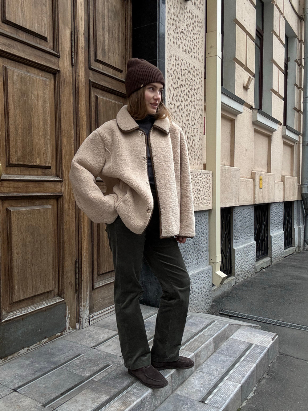 Дубленка Тэдди Элит бежевый