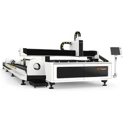 Оптоволоконный лазерный станок XTLaser для резки листового металла и труб со сменным столом серии HET