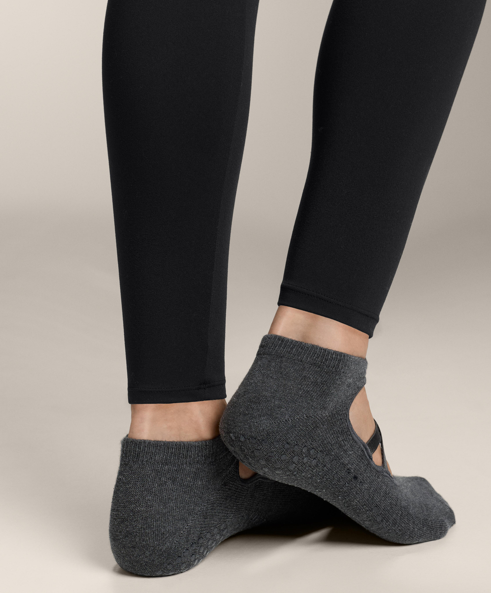 OYSHO Две пары носков из смесового хлопка с резинками для йоги и пилатеса, темно-винный