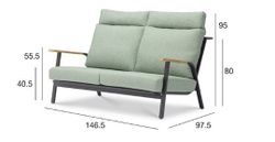 Malmo с 2-х местным диваном, комплект лаунж мебели антрацит/серый, алюминий