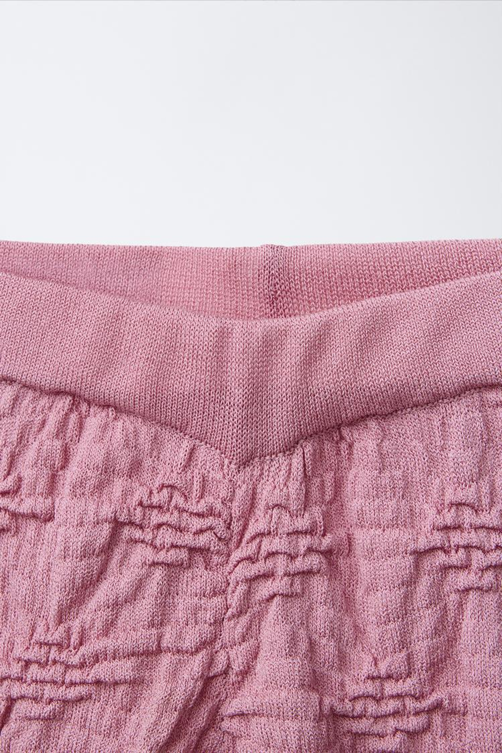 ZARA ШОРТЫ ИЗ РЕЛЬЕФНОГО ТРИКОТАЖА, ПУДРОВО-РОЗОВЫЙ