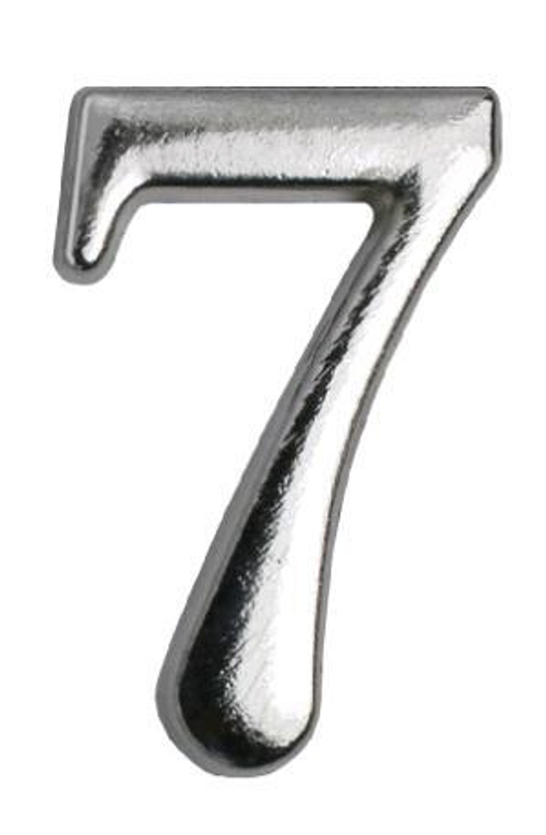 Цифра дверная АЛЛЮР ''7'' метал. на клеевой основе  ХРОМ /5079