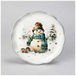 ТАРЕЛКА ЗАКУСОЧНАЯ AGNESS "С НОВЫМ ГОДОМ!" 20,3*2 СМ (КОР=16ШТ.)