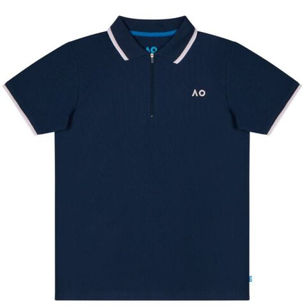Женское поло Australian Open Half-Zip AO Logo - небесный