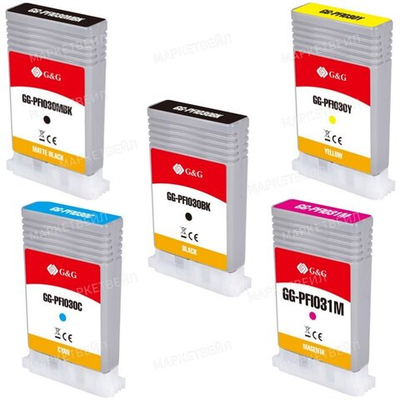 Комплект картриджей G&G, аналог Canon PFI-030/PFI-031 для TM-240/TM-340, 5x55ml