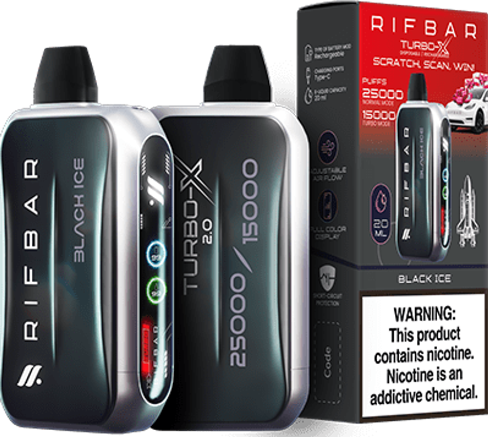 RIFBAR TURBO X 25000 - Black Ice (5% nic)