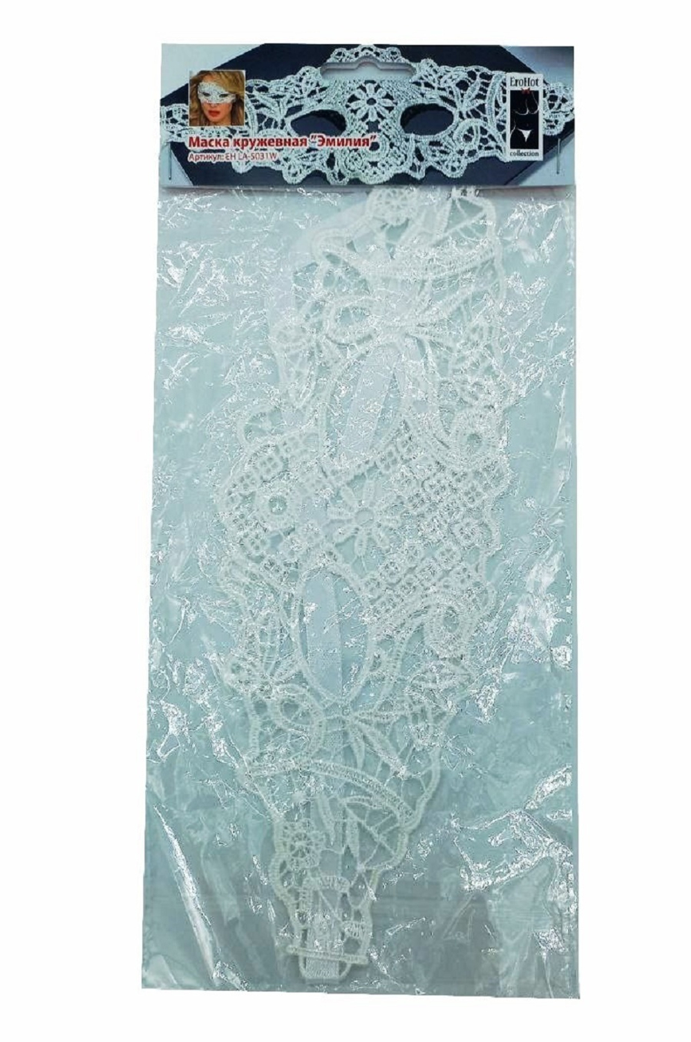 Маска кружевная Эмилия белая