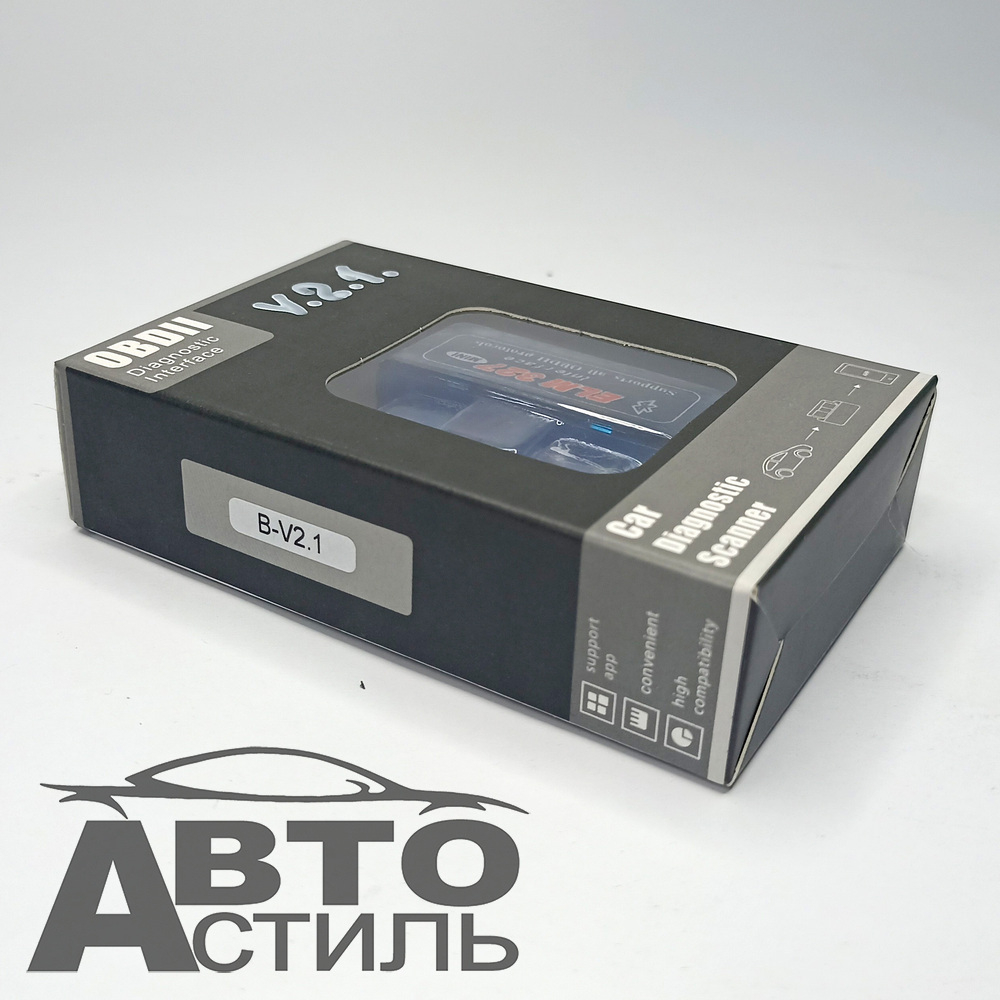 Диагностический автосканер OBD2  ЕLM327 mini (v2.1 синий) 327елм21