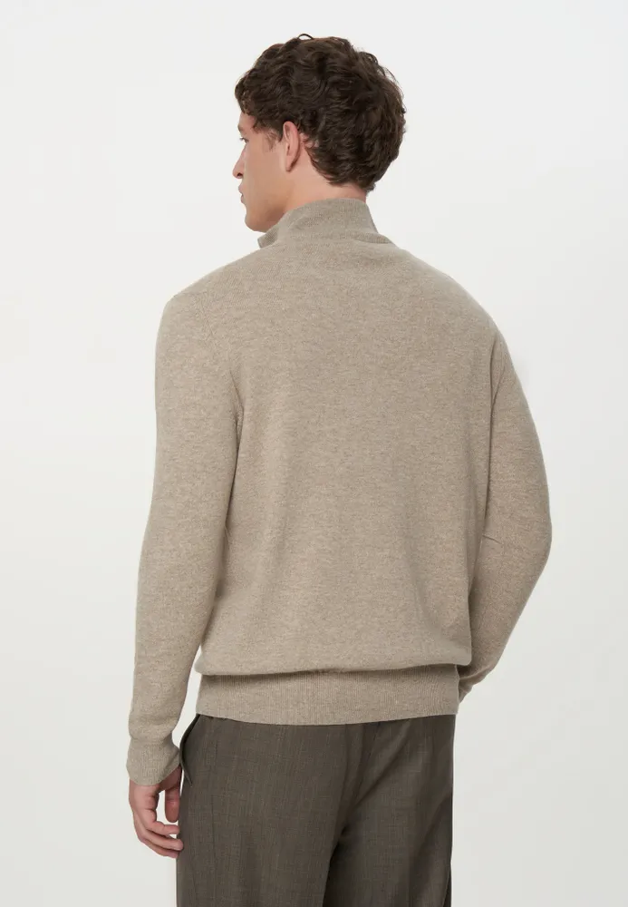 Коричневый свитер из baby cashmere с воротником