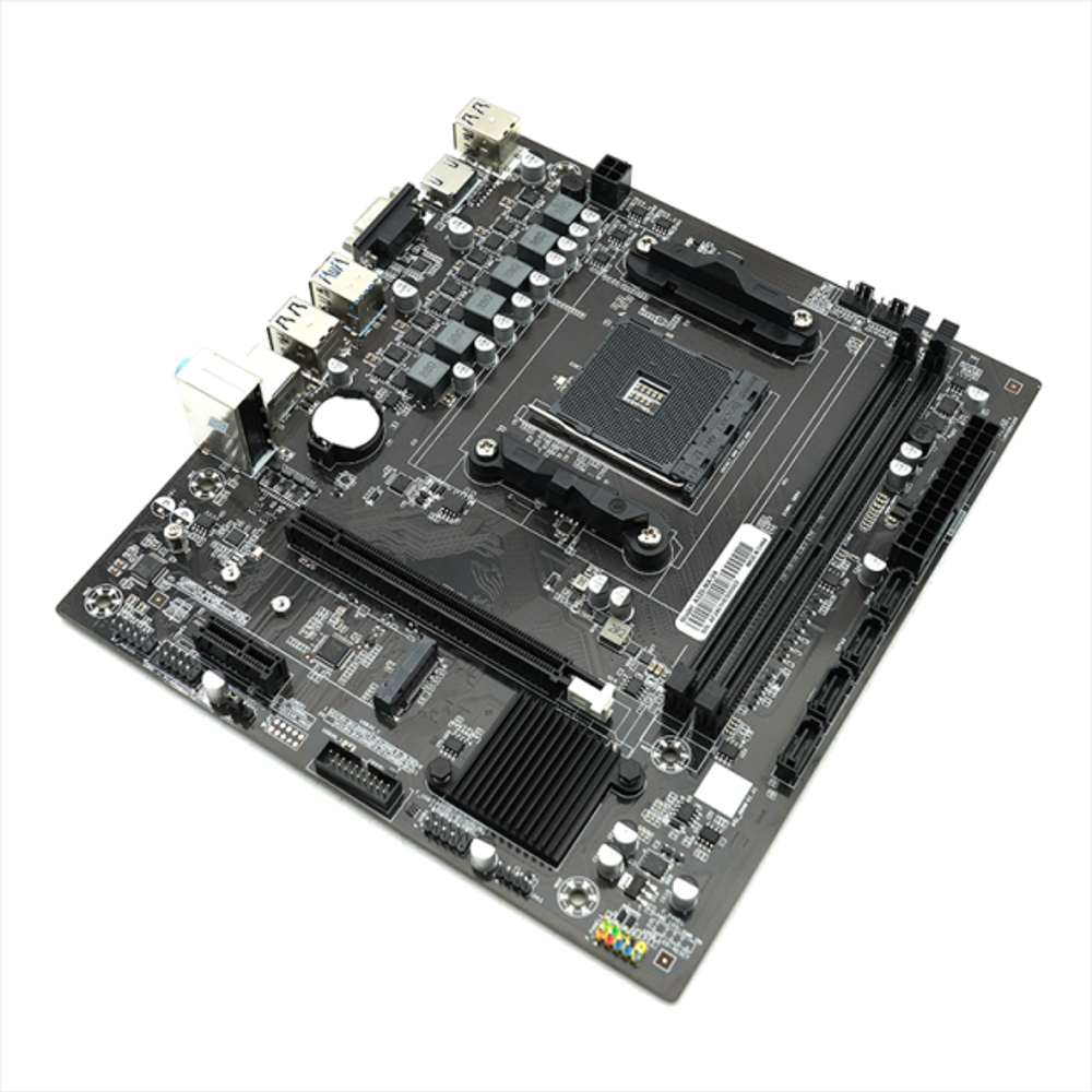Материнская плата AFOX A320-MA-V4, SocketAM4, mATX, Retail, 2xDDR4, PCIe3.0, 1xM.2, GLAN, 6xUSB2, 4xUSB3, VGA, HDMI