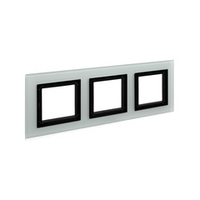 Рамка из натурального стекла,"Avanti", светло-серая, 3 поста (6 мод.)