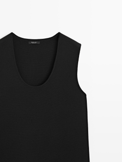 Massimo Dutti Струящееся мини-платье, черный